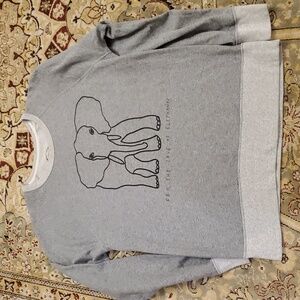 J Crew Sweatshirt Gray Elephant Love Crew Neck Pullover Size Small